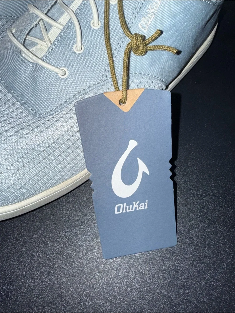 🆕 OluKai Nohea Moku Light Denim Slip-On Boat Shoes Men’s 10.5